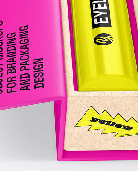 Opened Matte Eyeliner Box Mockup