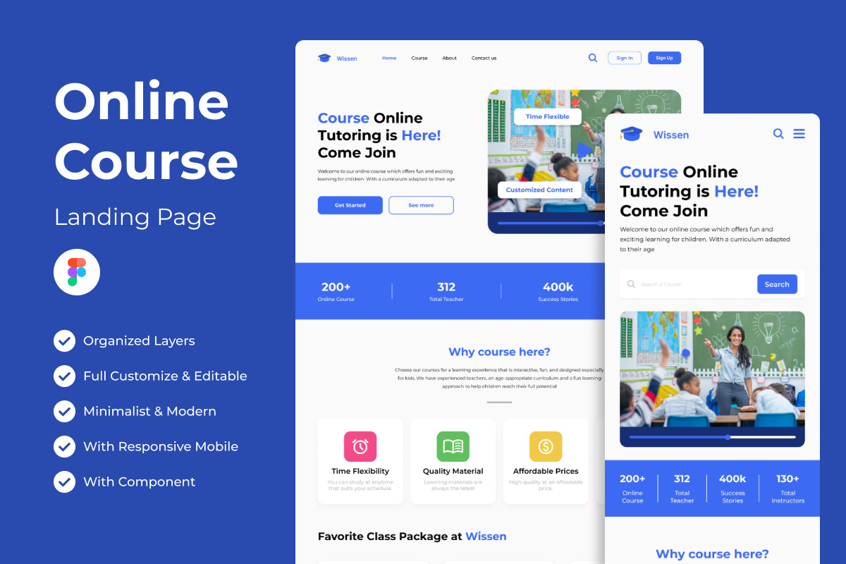 Online Course Web Landing Page Template