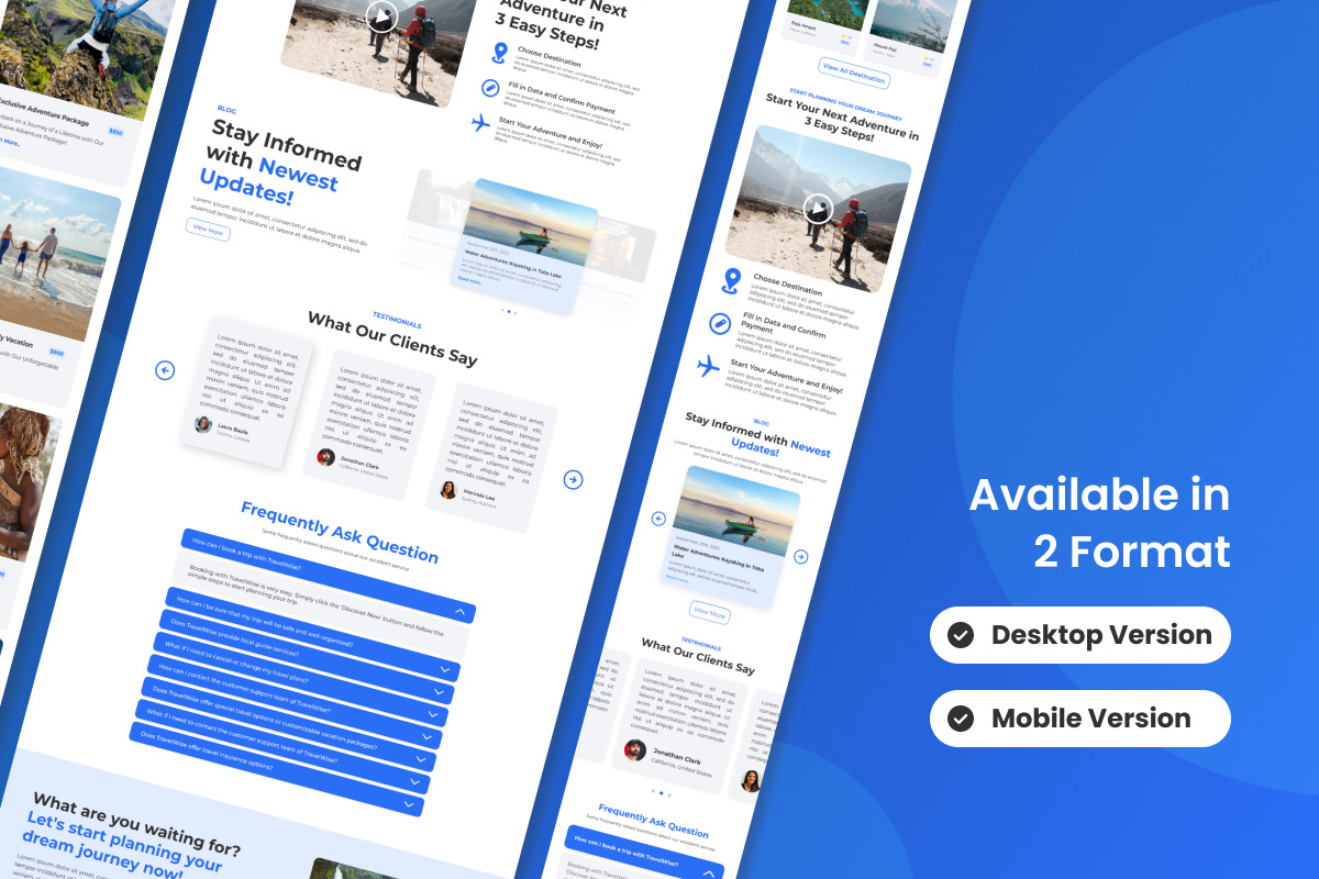 Travel Agency Web Landing Page Template