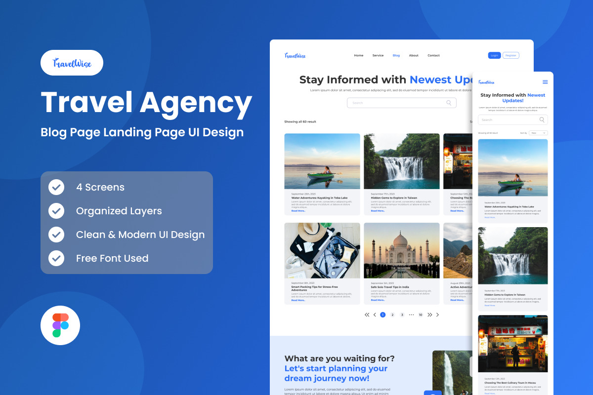 Travel Agency Blog Landing Page Template