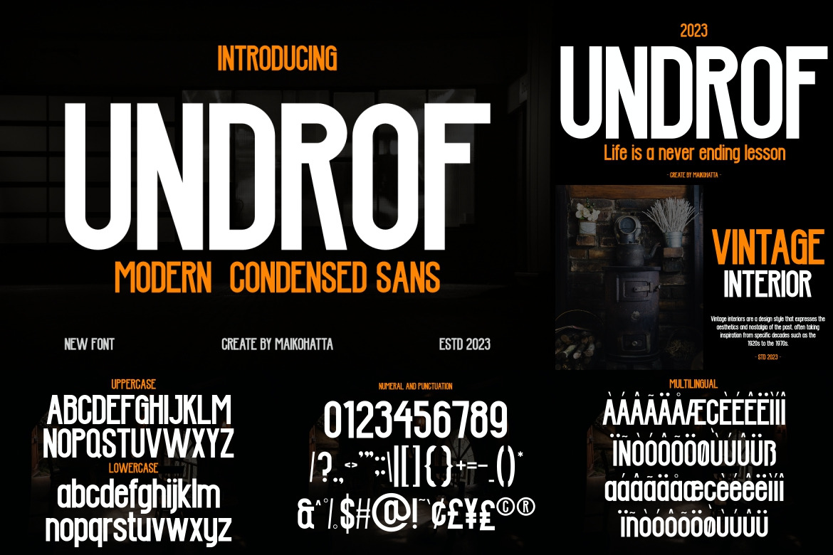 Modern Condensed Sans Serif Font Bundle