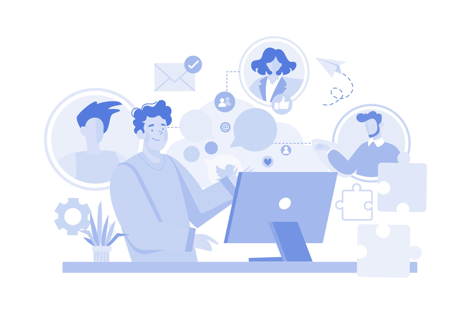 M640_Social Network Illustration Pack M640_Social Network Illustration Pack
