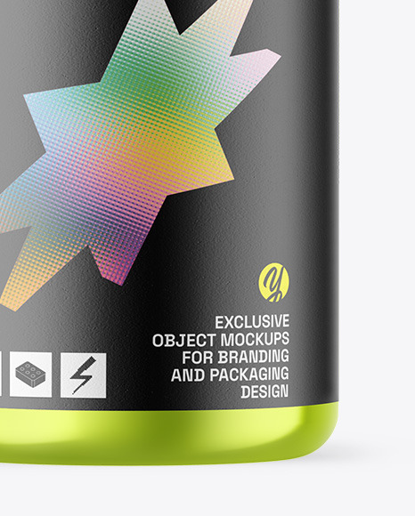 Metallic Cosmetic Bottle With Pump Mockup