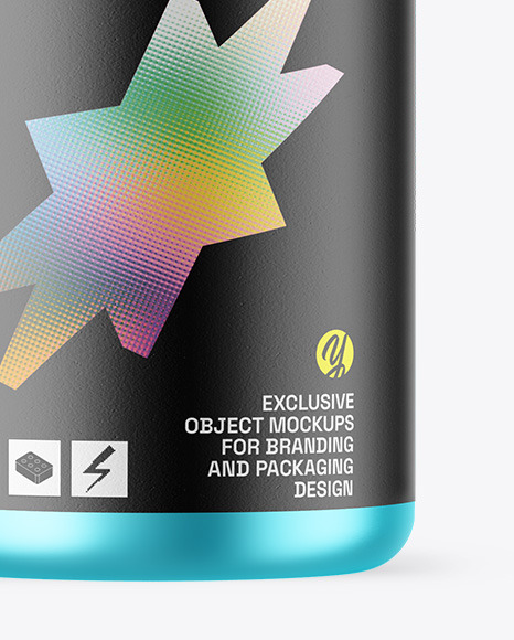 Matte Metallic Cosmetic Bottle With Pump Mockup