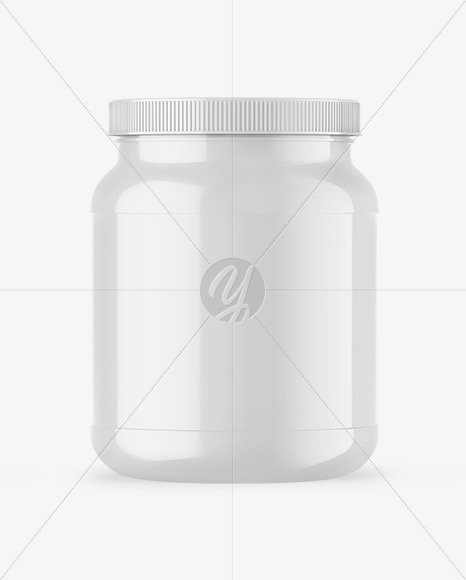 Glossy Protein Jar Mockup