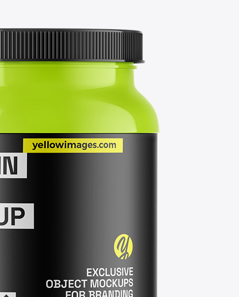 Glossy Protein Jar Mockup