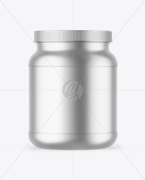 Matte Metallic Protein Jar Mockup