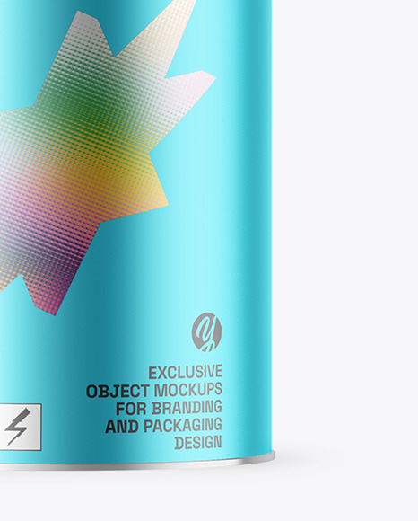 Matte Metallic Tea Tin Can Mockup