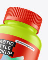 Matte Plastic Bottle with Flying Gummies Mockup