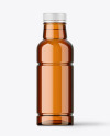 Amber Plastic Bottle with Screw Cap Mockup