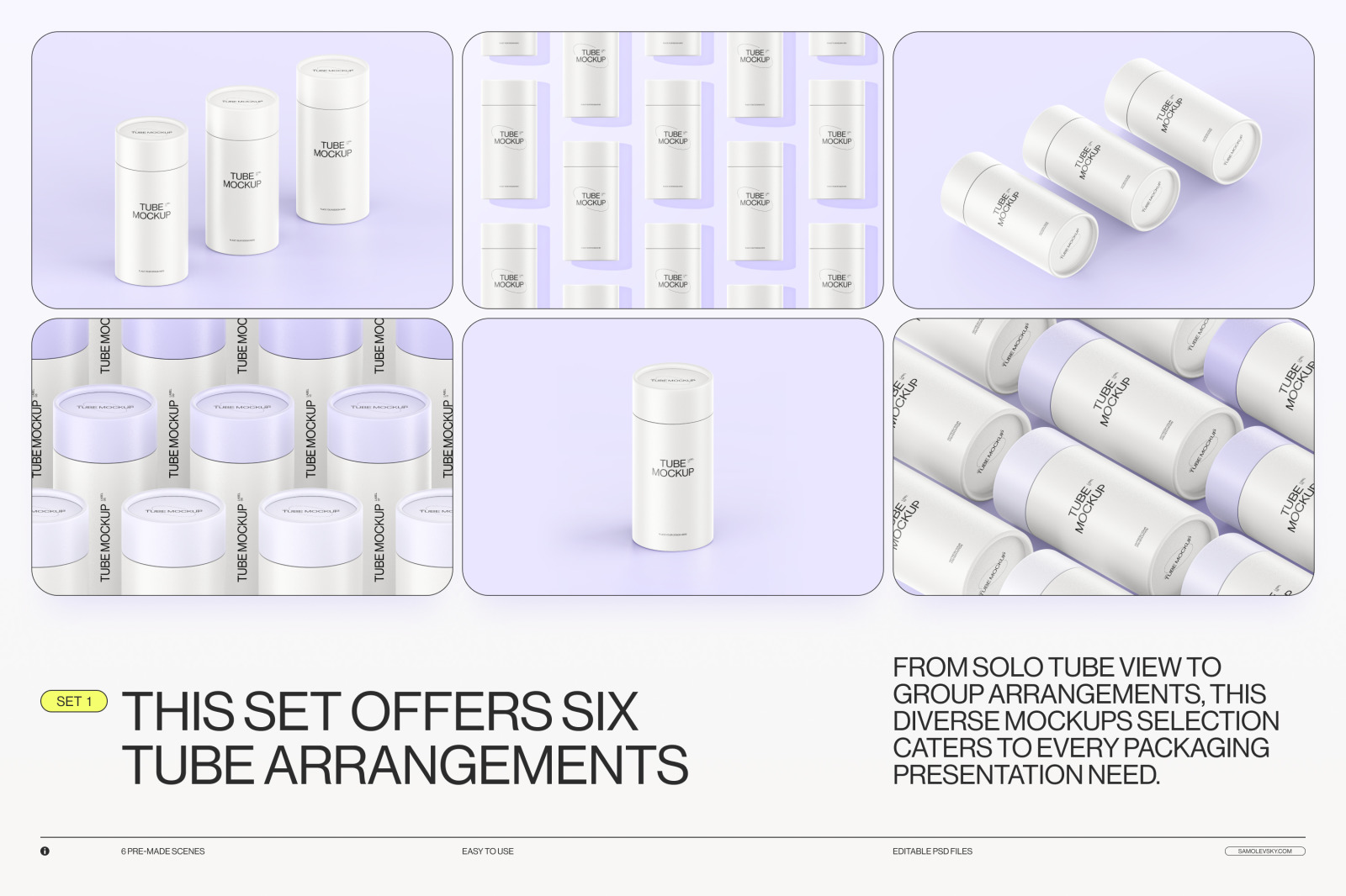 Paper tube package mockup Set 1 Paper tube package mockup Set 1