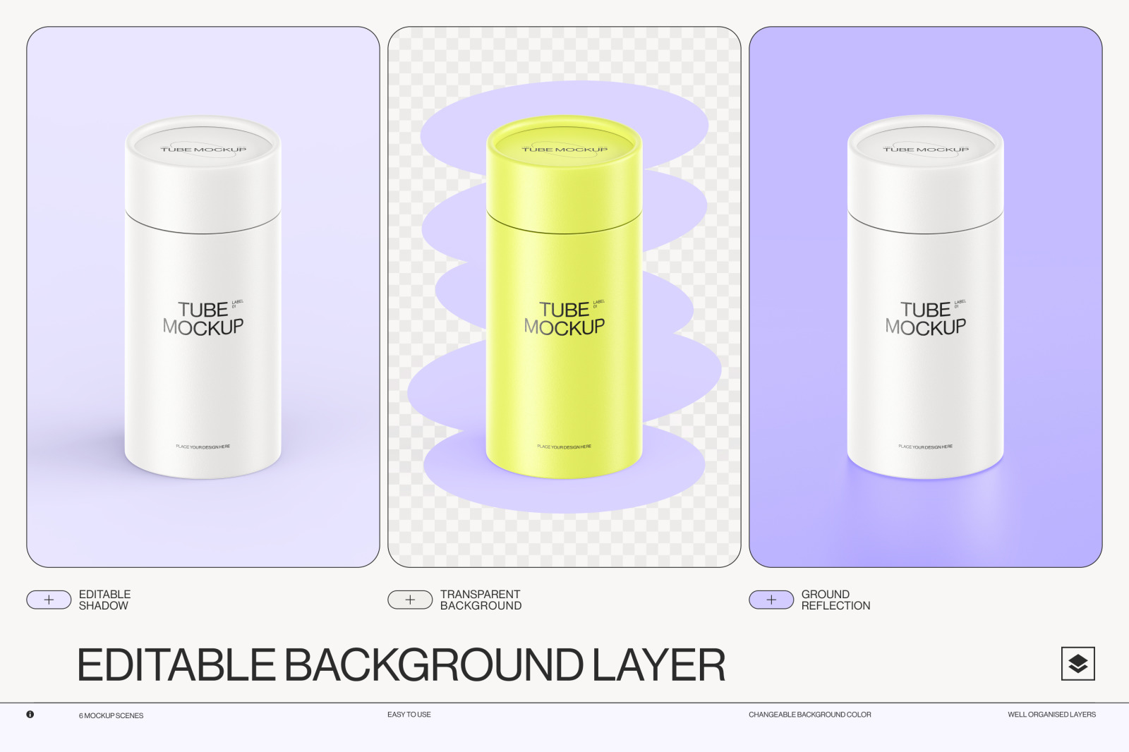 Paper tube package mockup Set 1 Paper tube package mockup Set 1