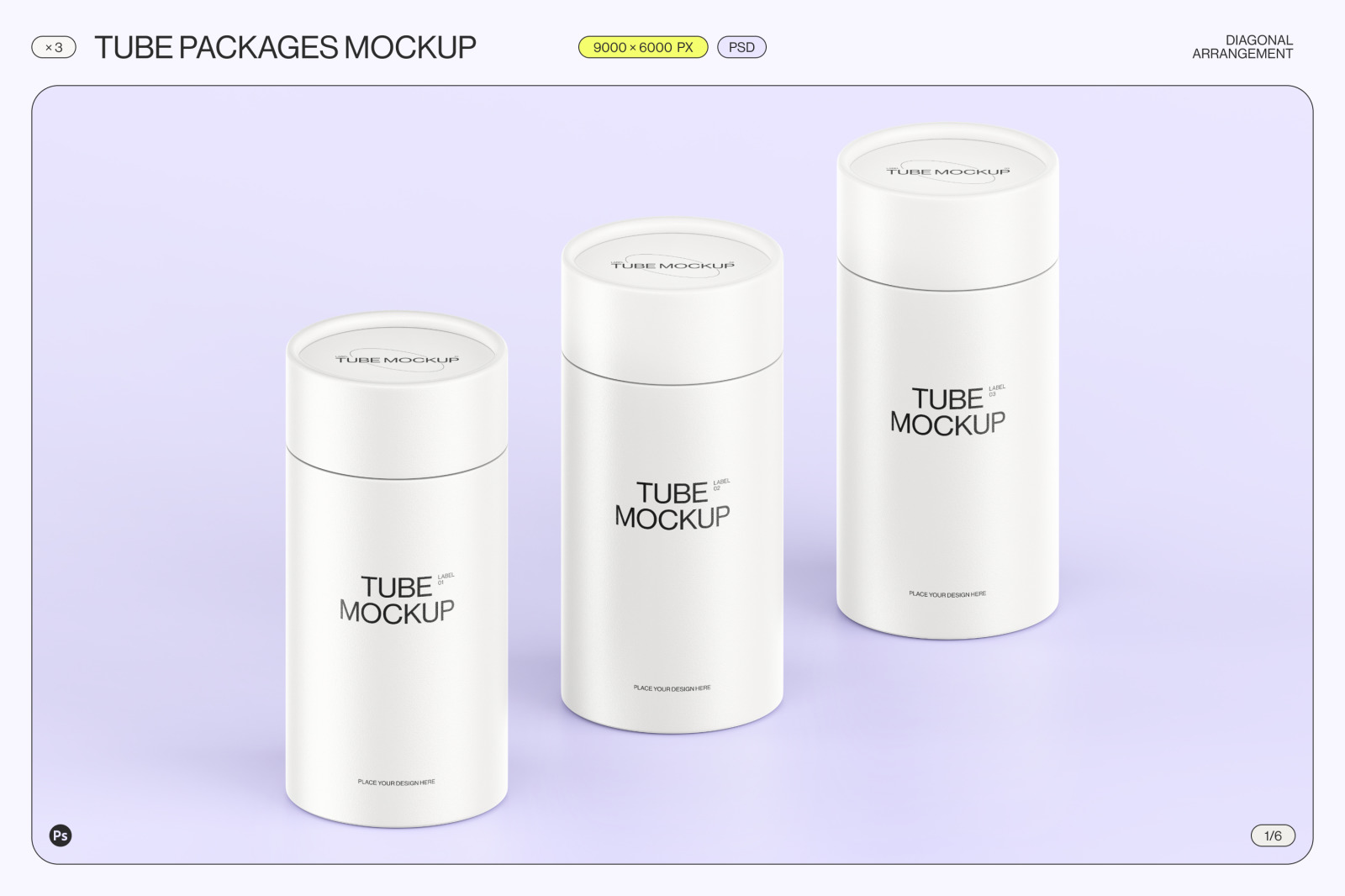 Paper tube package mockup Set 1 Paper tube package mockup Set 1