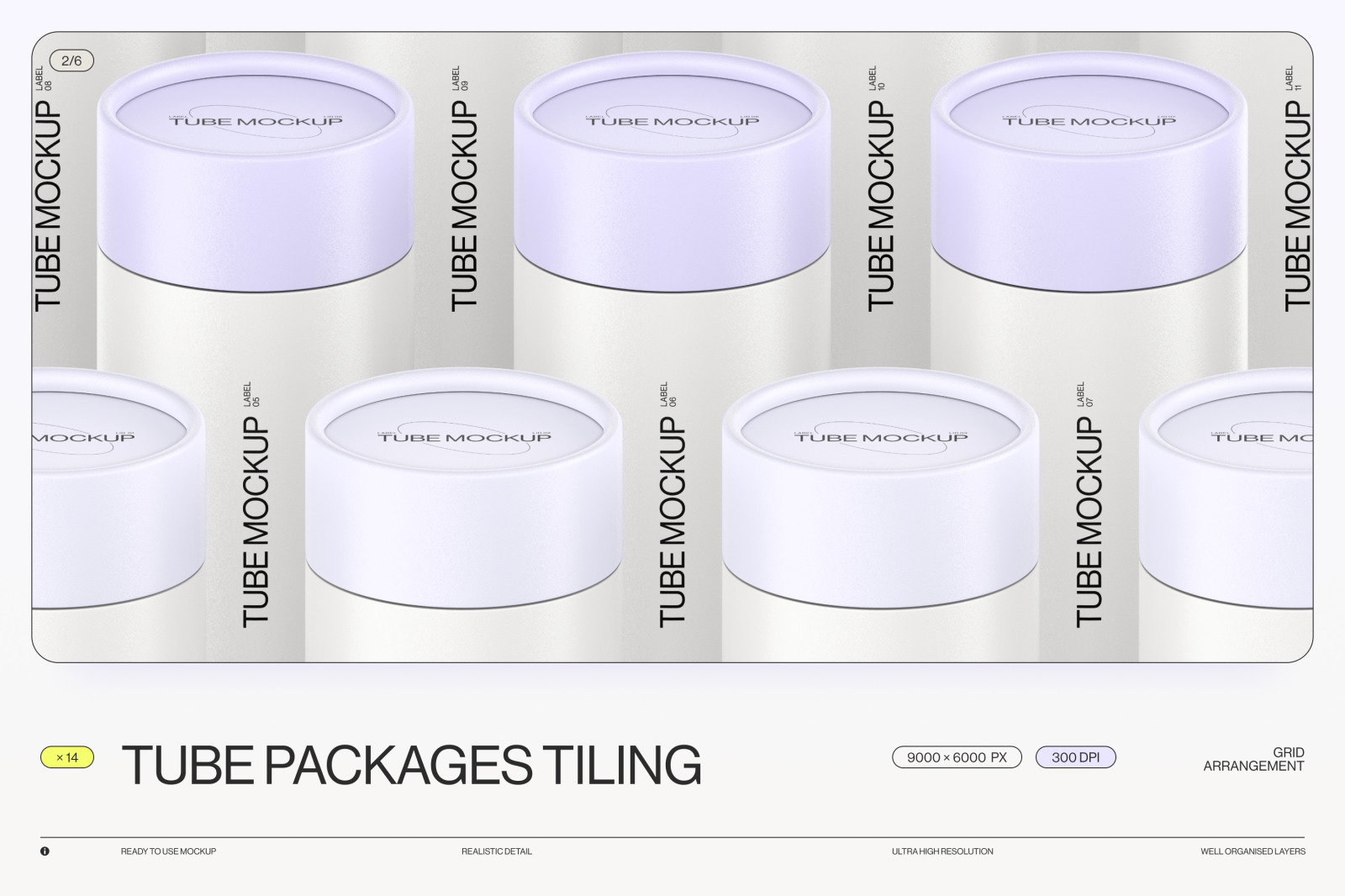 Paper tube package mockup Set 1