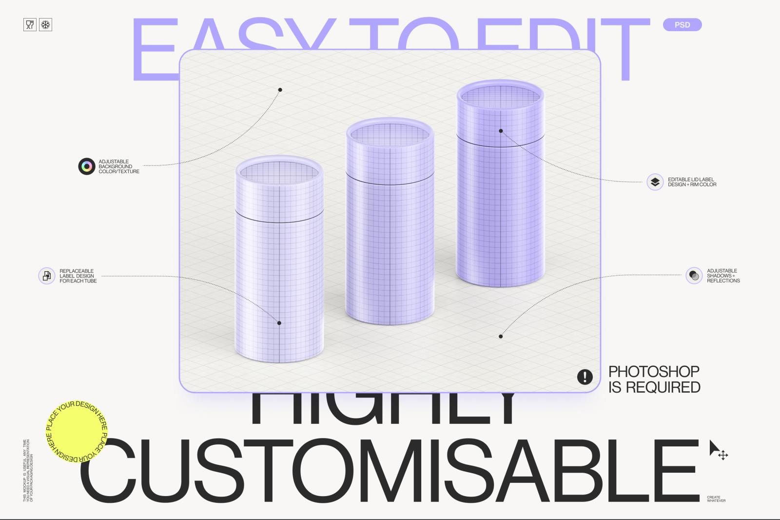 Paper tube package mockup Set 1 Paper tube package mockup Set 1