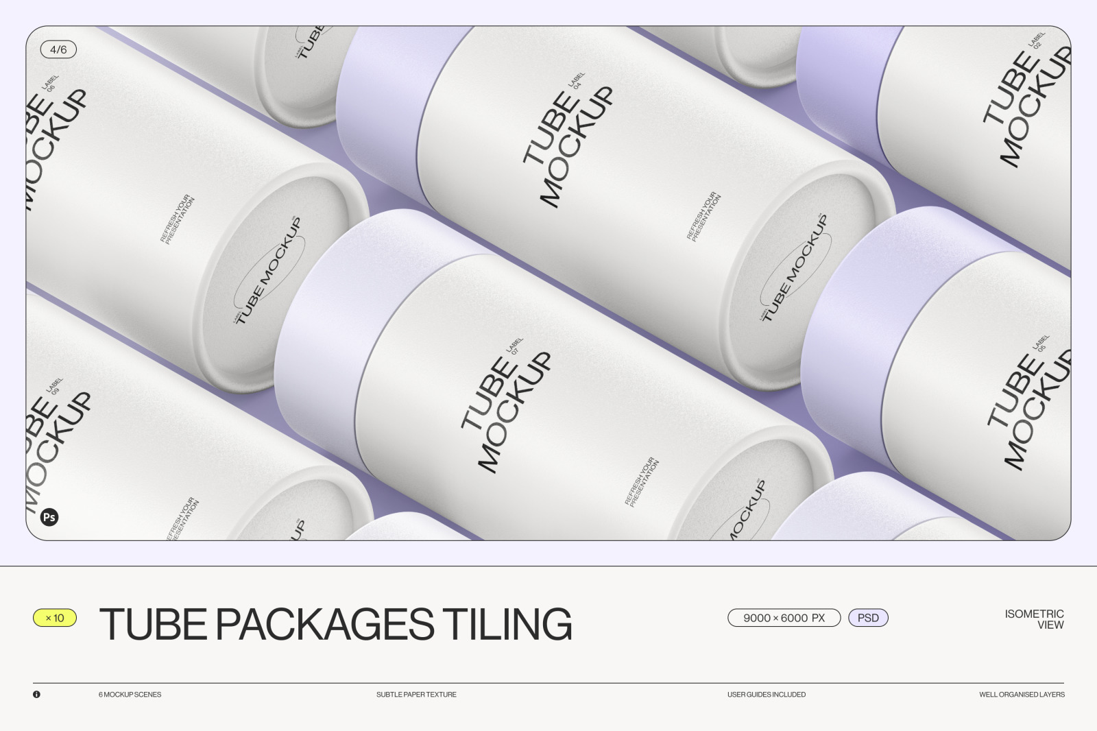 Paper tube package mockup Set 1