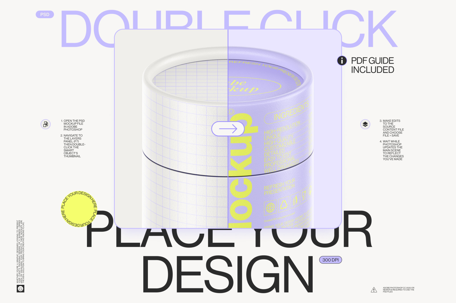 Paper tube package mockup Set 1 Paper tube package mockup Set 1
