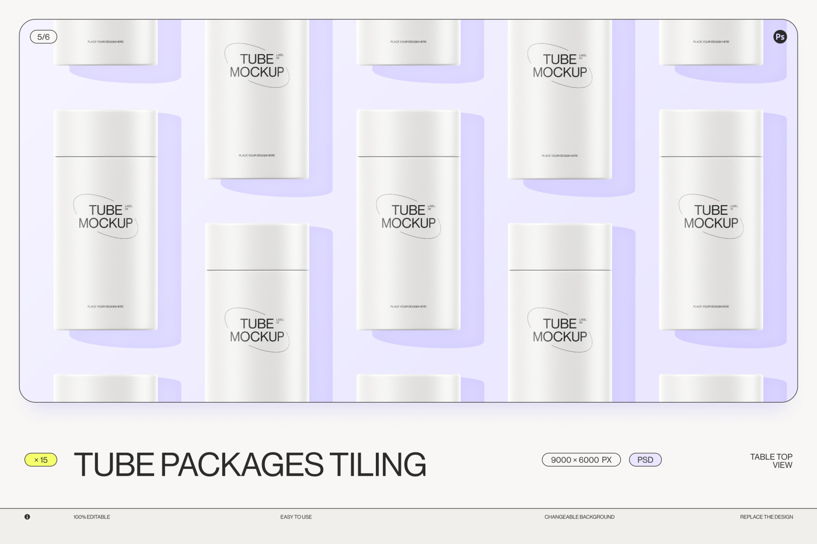 Paper tube package mockup Set 1