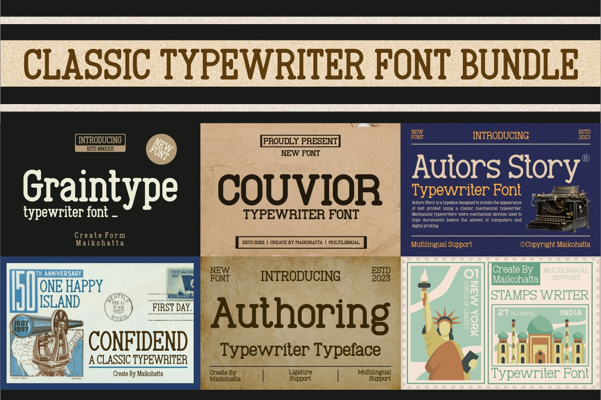 Classic Typewriter Font Bundle