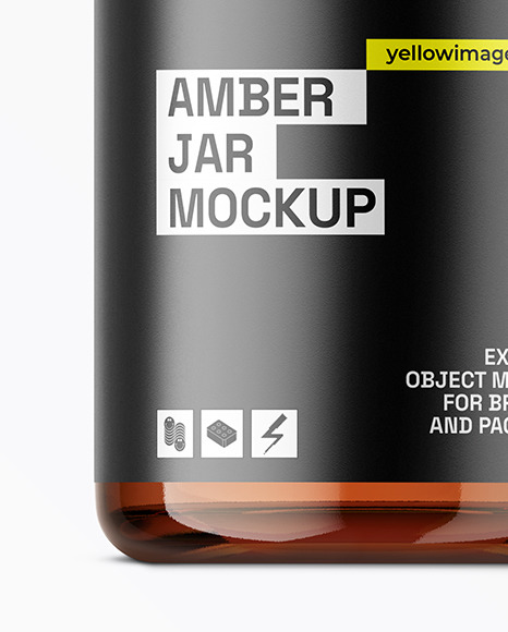Amber Glass Jar with Plastic Screw Cap Mockup Amber Glass Jar with Plastic Screw Cap Mockup