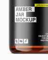 Amber Glass Jar with Plastic Screw Cap Mockup