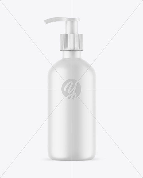 Matte Cosmetic Bottle With Pump Mockup