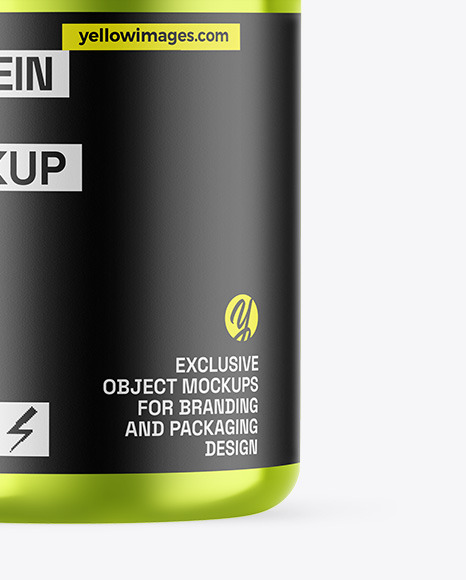 Metallic Protein Jar Mockup Metallic Protein Jar Mockup