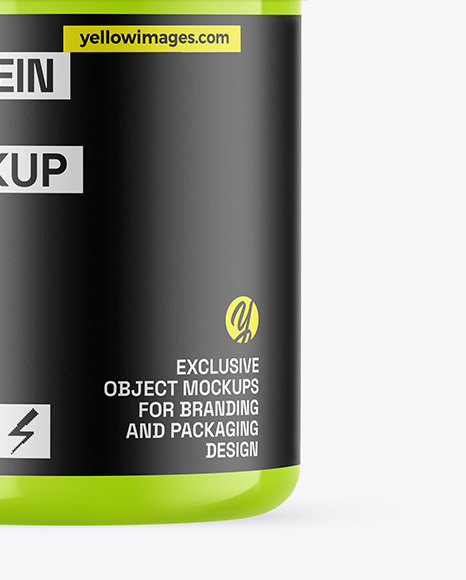 Glossy Protein Jar Mockup