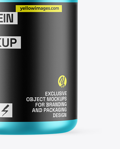 Matte Metallic Protein Jar Mockup Matte Metallic Protein Jar Mockup