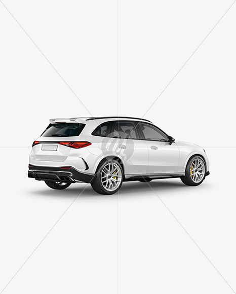 Compact Luxury SUV Mockup - Back Half Side View