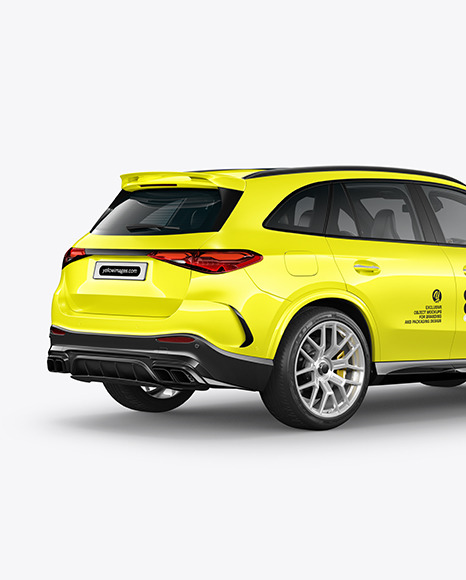 Compact Luxury SUV Mockup - Back Half Side View