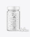 Clear Glass Jar with Capsules Mockup