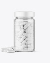 Clear Glass Jar with Pills Mockup