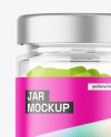 Clear Glass Jar with Pills Mockup