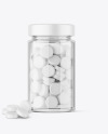 Clear Glass Jar with Tablets Mockup