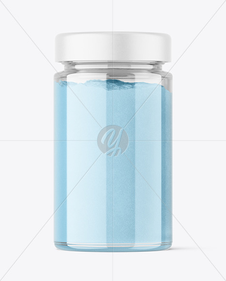 Clear Glass Jar with Powder Mockup Clear Glass Jar with Powder Mockup