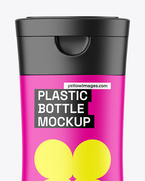 Matte Plastic Shampoo Bottle Mockup