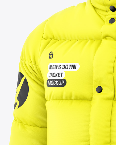 Men's Down Jacket Mockup - Half Side View