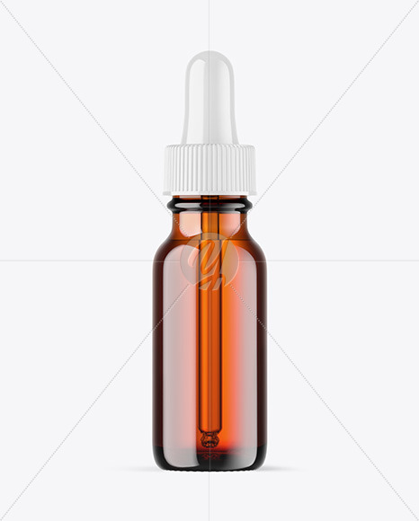 Amber Glass Dropper Bottle Mockup
