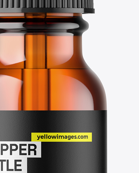 Amber Glass Dropper Bottle Mockup
