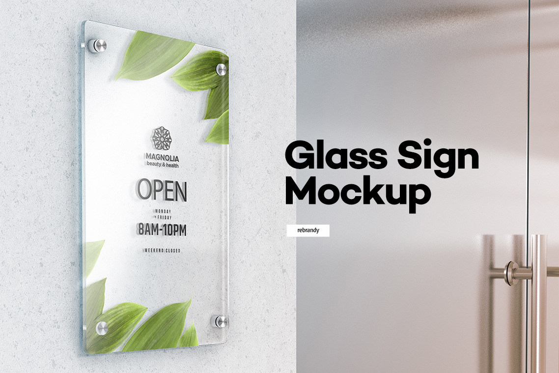 Glass Sign Mockup Glass Sign Mockup