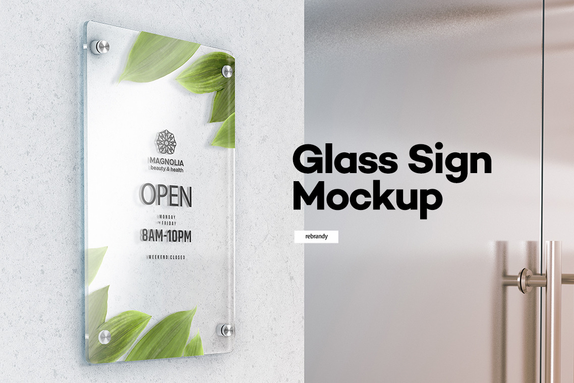 Glass Sign Mockup