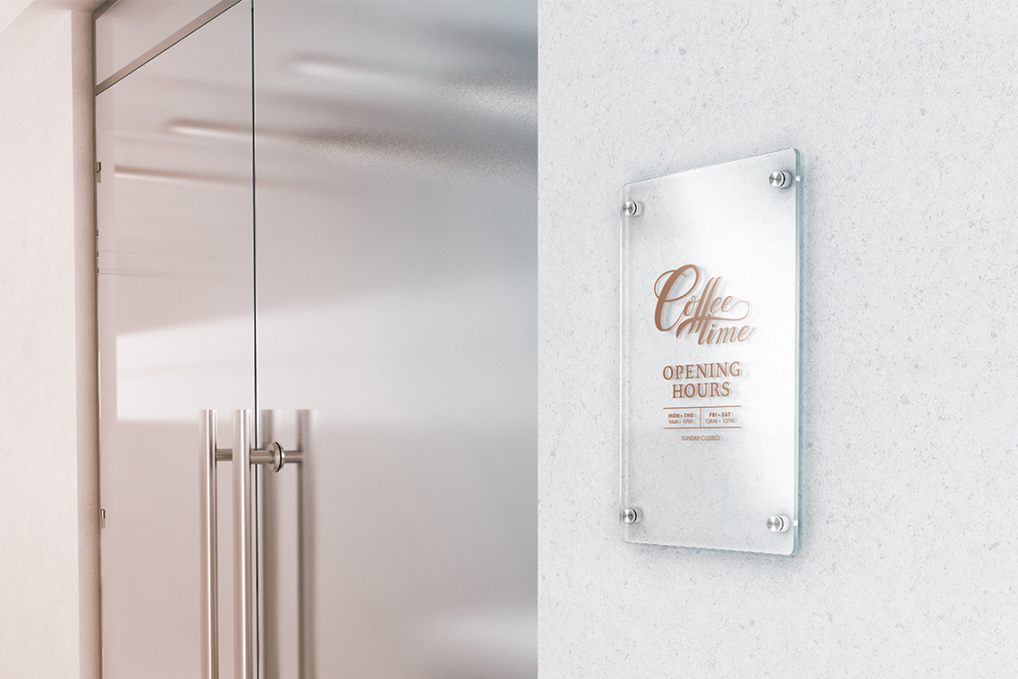 Glass Sign Mockup