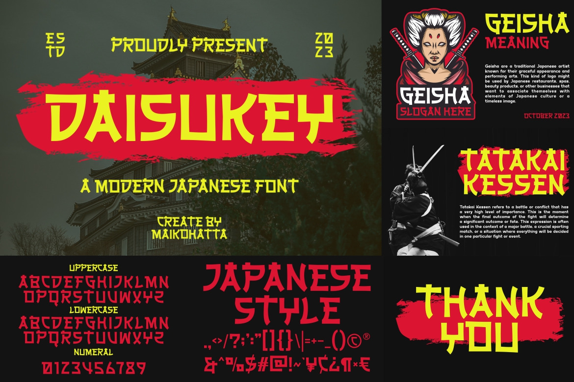 Japanese Style Font Bundle