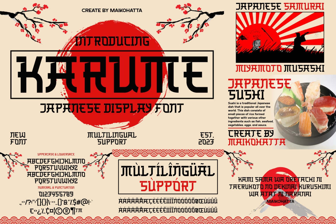 Japanese Style Font Bundle