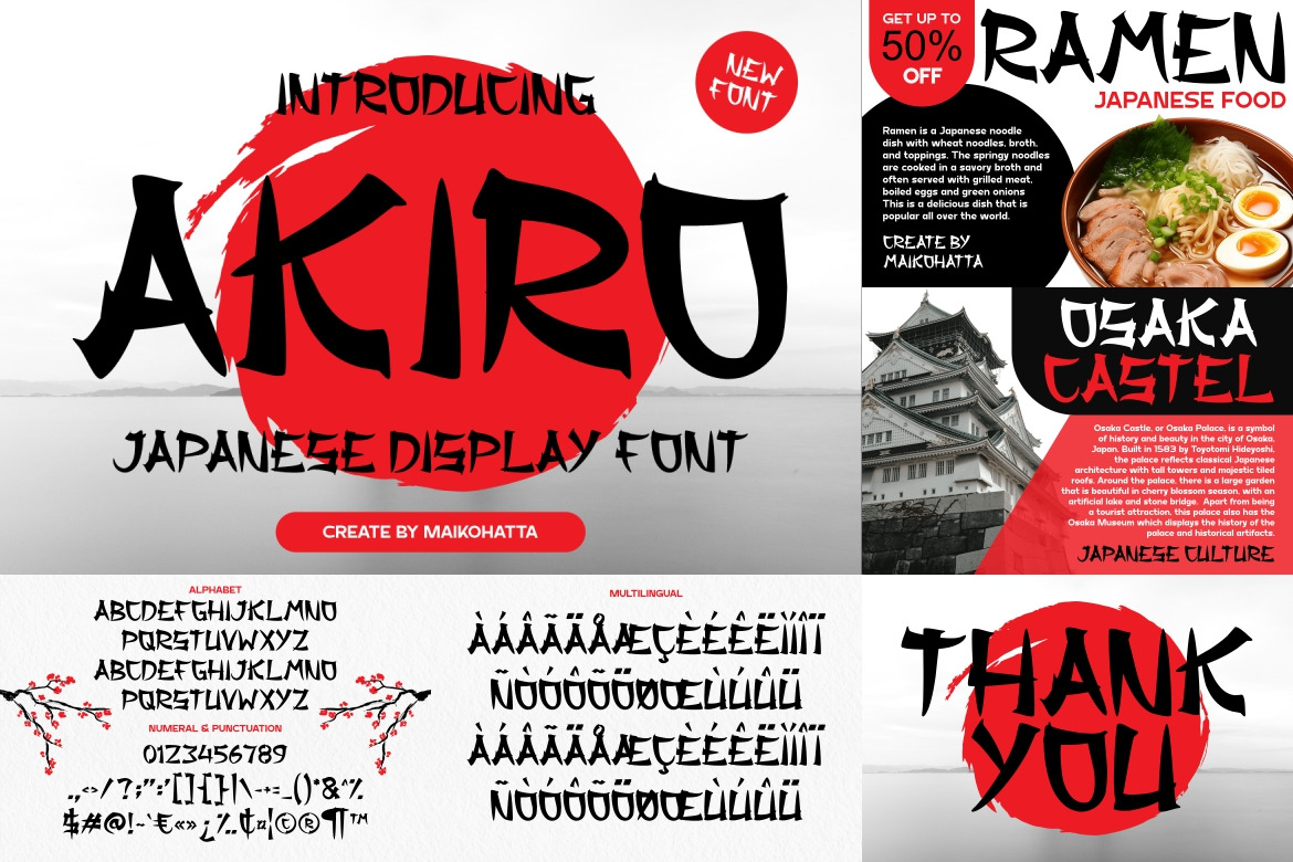 Japanese Style Font Bundle