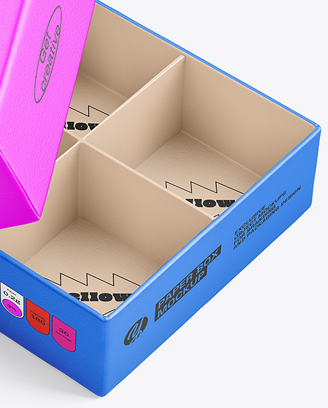 Opened Paper Box Mockup