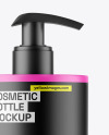 Matte Cosmetic Bottle With Pump Mockup