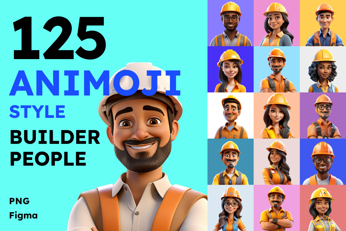 125 Animoji - Builder People 125 Animoji - Builder People