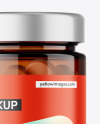 Amber Glass Jar with Tablets Mockup